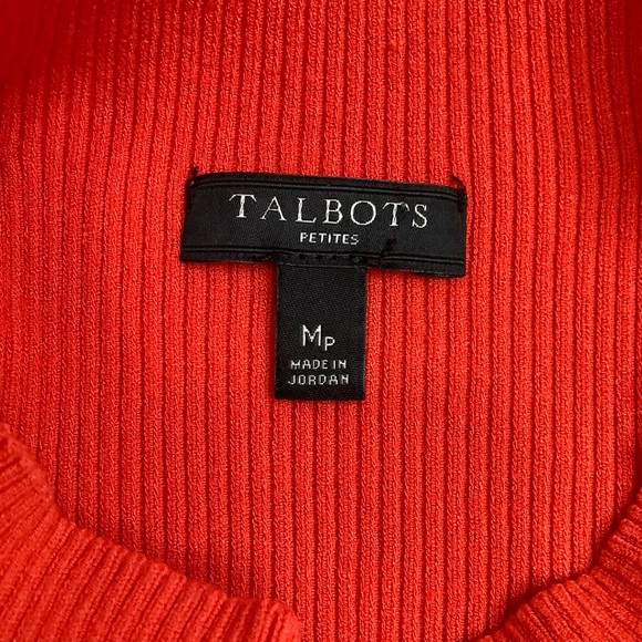 TALBOTS Vibrant Red Peplum Knit Sweater Vest Size MP - Picture 8 of 11